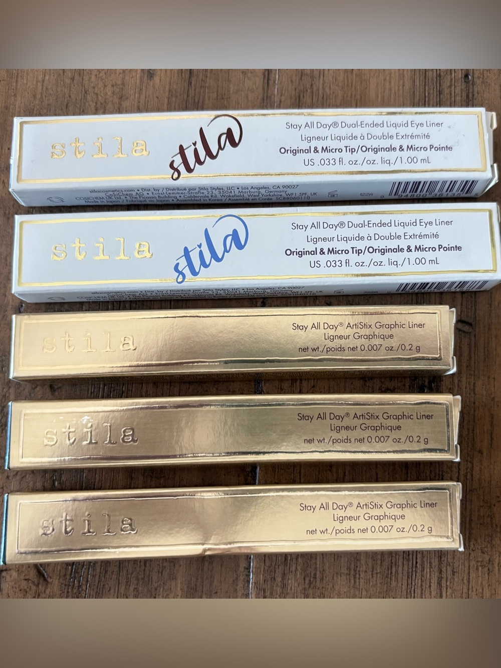 Bundle x 5 Stila Stay All Day Dual-Ended Liquid Eyeliner/ArtiStix Graphic Liner